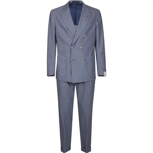 Double-Breasted Cashmere Wool Suit , male, Sizes: 3XL, S, M, XL, L - Eleventy - Modalova