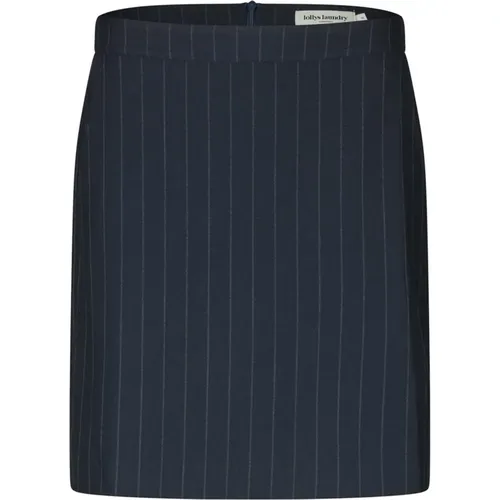 Pinstripe Pencil Skirt in Dark Navy , female, Sizes: 2XL, L, S, XL, M, XS - Lollys Laundry - Modalova