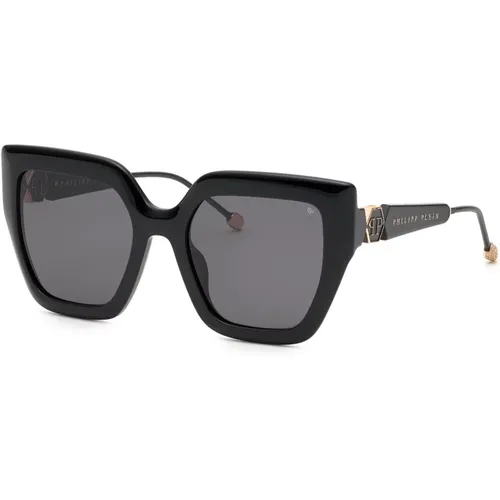 Stylische Sonnenbrille SPP064S,Schwarze Schmetterlingssonnenbrille,Sonnenbrille - Philipp Plein - Modalova