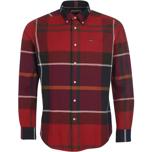 Red Dunoon Tailored Shirt , male, Sizes: XL, S, M - Barbour - Modalova