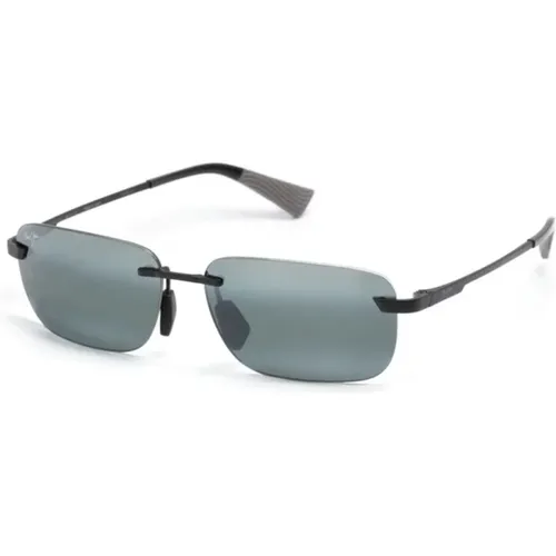Schwarze Sonnenbrille mit grauen Gläsern , unisex, Größe: 59 MM - Maui Jim - Modalova