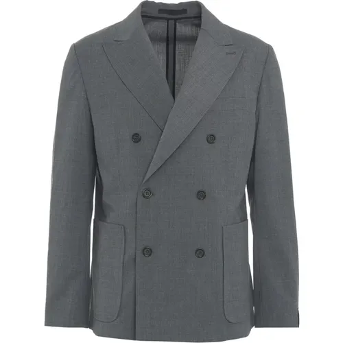 Grauer Blazer Aw24 Herrenbekleidung , Herren, Größe: L - Paolo Pecora - Modalova