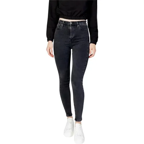 Schwarze Jeans mit Reißverschluss und Knopfverschluss , Damen, Größe: W30 L32 - Tommy Jeans - Modalova