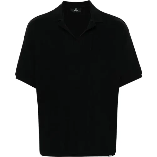 Schwarzes Open Stitch Polo Shirt , Herren, Größe: S - Represent - Modalova