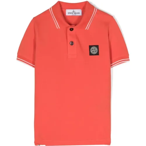 Orange Rotes Polo Shirt - Stone Island - Modalova