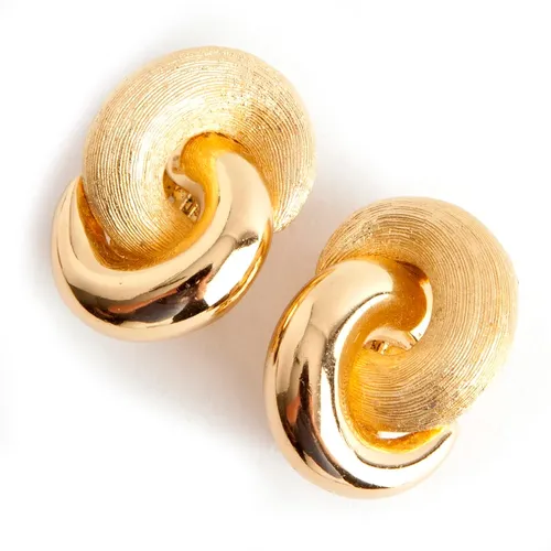 Pre-owned swirl clip on earrings , female, Sizes: ONE SIZE - Dior Vintage - Modalova