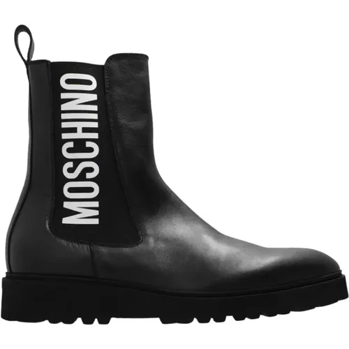 Leather ankle boots , male, Sizes: 8 UK - Moschino - Modalova