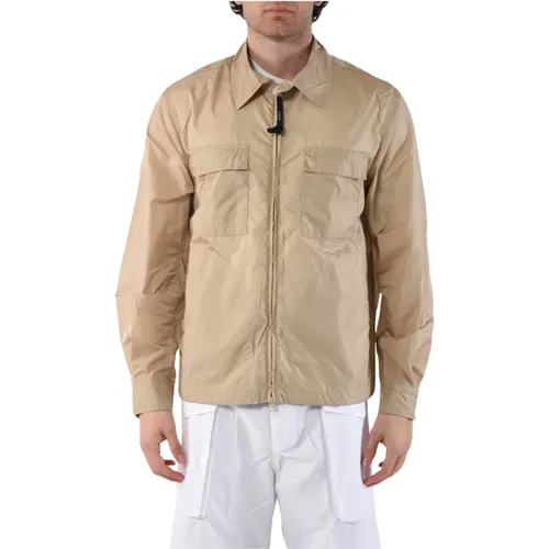Nylon zip-up shirt jacket , male, Sizes: L, M, XL - Aspesi - Modalova