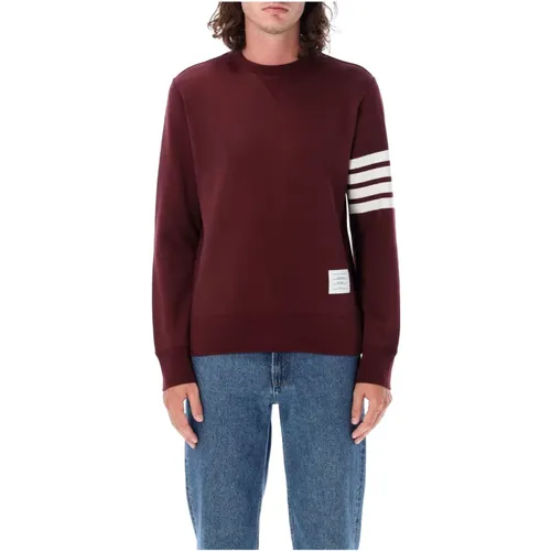 Burgund Gestrickter Crewneck Aw24 Thom - Thom Browne - Modalova