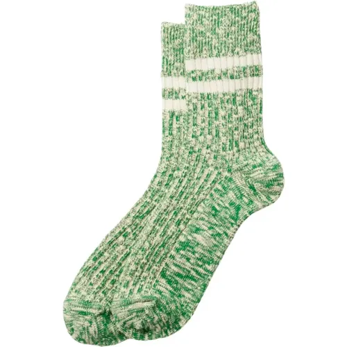 Heathered Flame Gestreifte Socken , Herren, Größe: L - RoToTo - Modalova