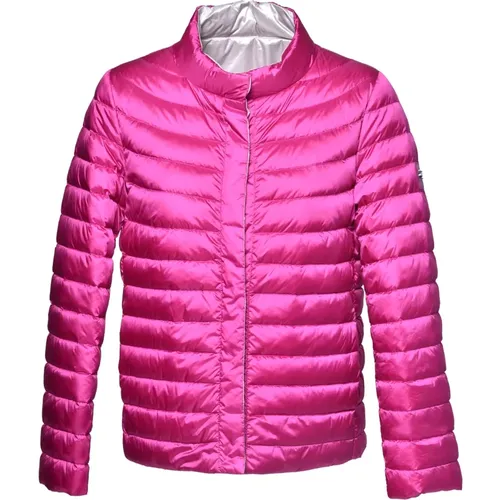 Reversible down jacket in fuchsia nylon , Damen, Größe: XL - Baldinini - Modalova