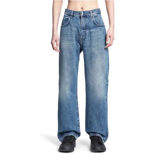 Blau Gewaschene Denim Straight Leg Jeans , Herren, Größe: W30 - Givenchy - Modalova
