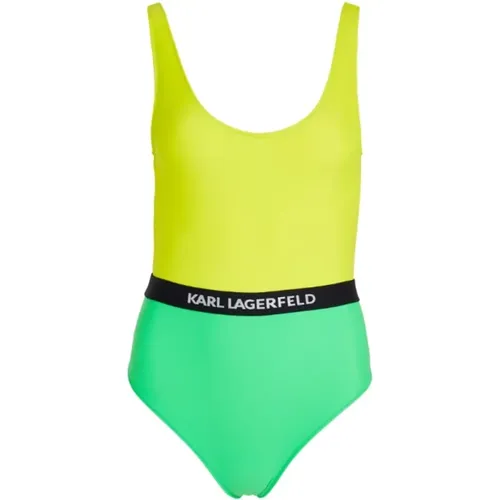 Farbblock-Einteiliger Badeanzug , Damen, Größe: M - Karl Lagerfeld - Modalova