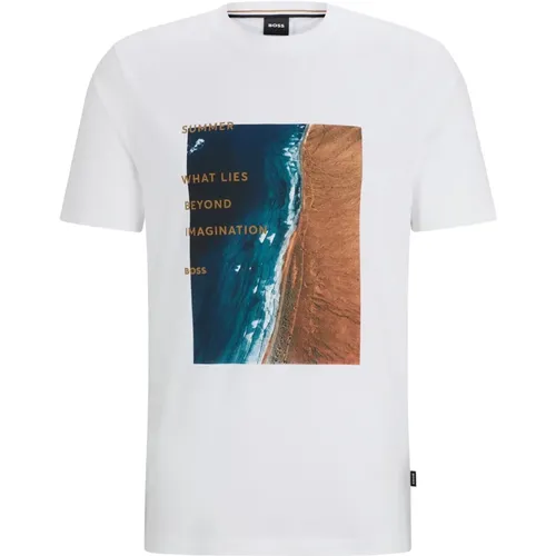 T-Shirt mit grafischem Druck , Herren, Größe: M - Hugo Boss - Modalova