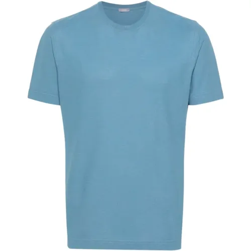 Klare Blaue T-shirts und Polos - Zanone - Modalova