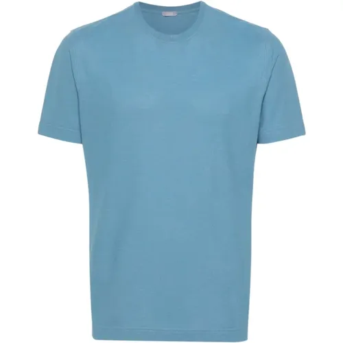 Klare Blaue T-shirts und Polos , Herren, Größe: 2XL - Zanone - Modalova