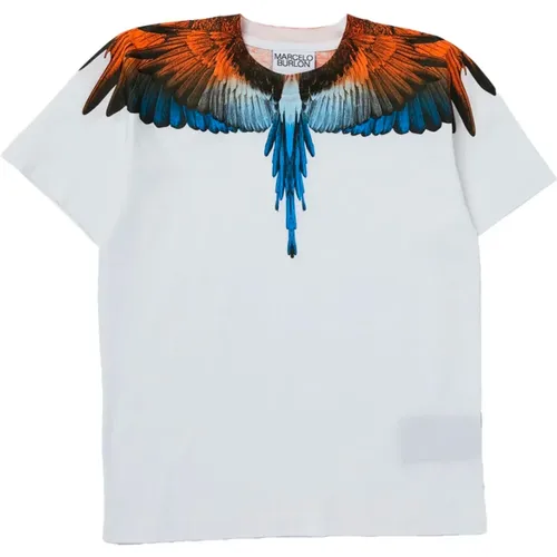 Kinder T-Shirt mit Flügeldruck - Marcelo Burlon - Modalova