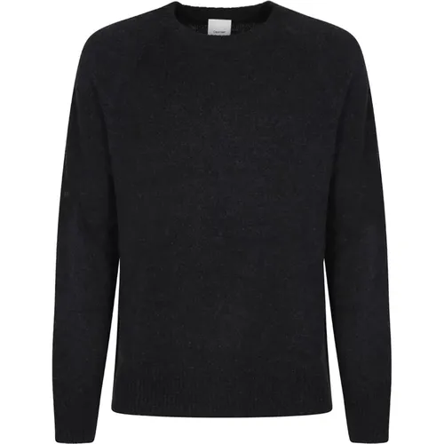 Schwarzer Heather Luxus Wollpullover , Herren, Größe: L - Calvin Klein - Modalova