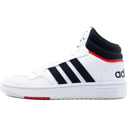 Weiße Hoops 3.0 Mid Sneakers , Herren, Größe: 44 1/2 EU - Adidas - Modalova