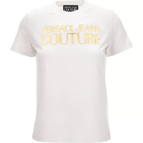 Weiße T-Shirts und Polos , Damen, Größe: L - Versace - Modalova