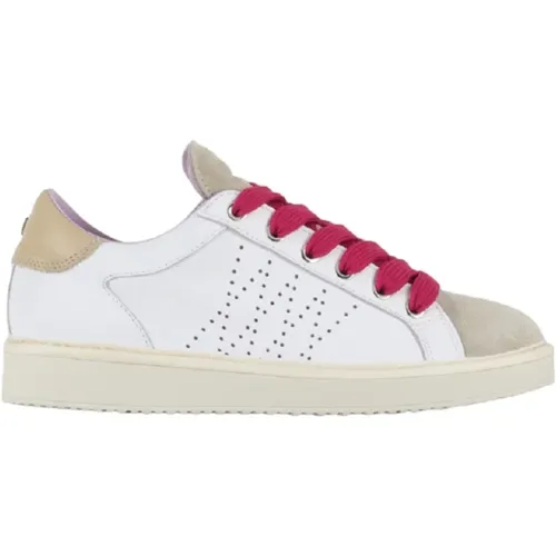 Lace-Up Sneakers with Fuchsia Laces , female, Sizes: 8 UK, 5 UK, 3 UK, 6 UK, 7 UK - Panchic - Modalova