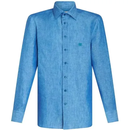 Linen Shirt with Pegaso Motif , male, Sizes: XL - ETRO - Modalova