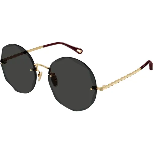 Stilvolle Sonnenbrille in Schwarz , Damen, Größe: 57 MM - Chloé - Modalova