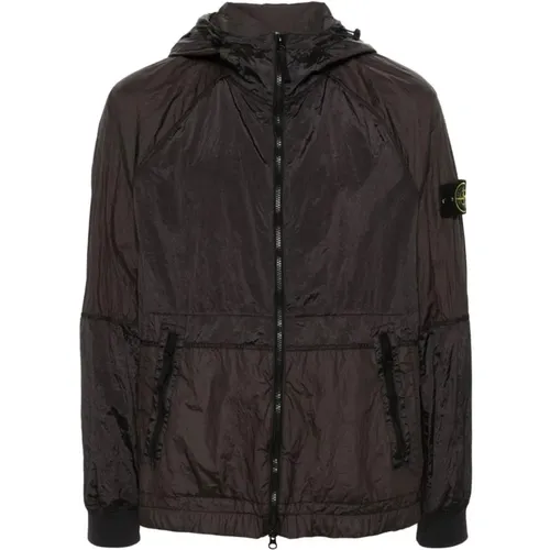 Nylon Metal Hooded Jacket Size: M, colour: Grey , male, Sizes: L, M - Stone Island - Modalova