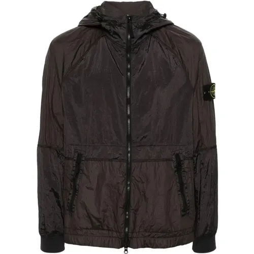 Nylon Metal Hooded Jacket Size: M, colour: Grey , male, Sizes: M - Stone Island - Modalova