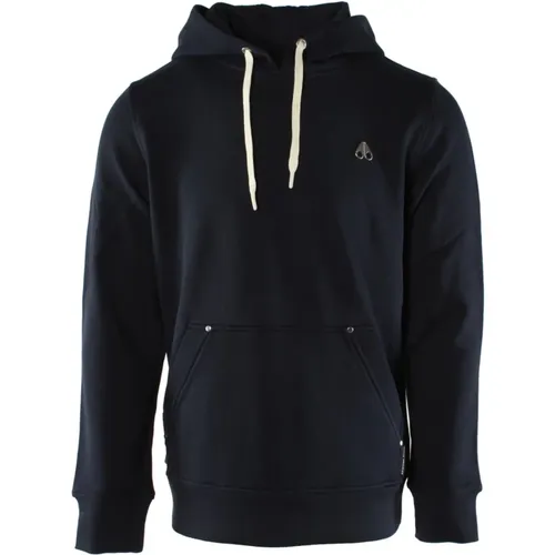 Blauer Baumwoll Seaton Hoodie Pullover , Herren, Größe: S - Moose Knuckles - Modalova