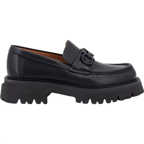 Schwarzer Ledermokassin Aw23 - Stilvoll und Bequem , Herren, Größe: 40 1/2 EU - Salvatore Ferragamo - Modalova