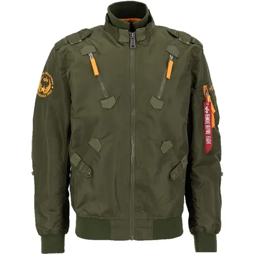 Falcon II Dunkelgrüne Fliegerjacke , Herren, Größe: M - alpha industries - Modalova