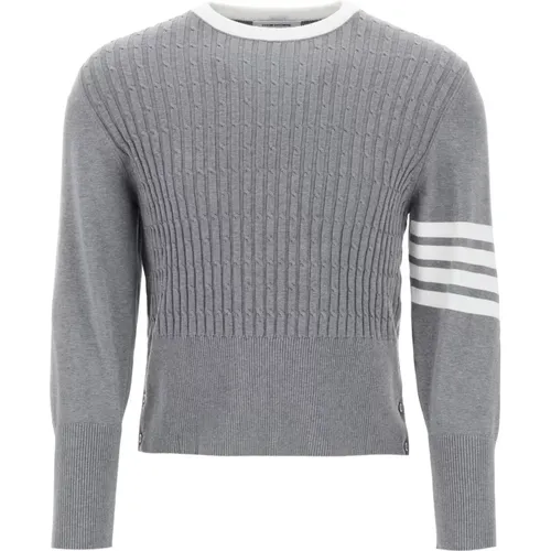 Baby Cable 4 Bar Cotton Sweater , male, Sizes: M, S - Thom Browne - Modalova