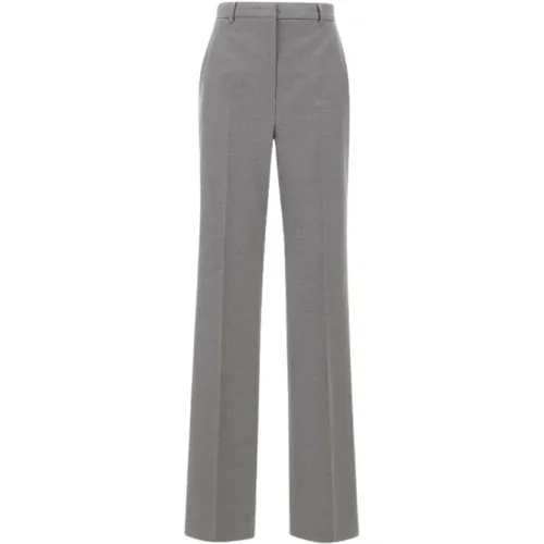 Graue Wolltwill Hose Hohe Taille , Damen, Größe: XS - Max Mara - Modalova