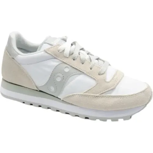 Weiße und graue Wildleder-Nylon-Sneaker , Herren, Größe: 46 1/2 EU - Saucony - Modalova
