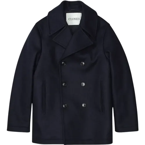 Wool peacoat with regular fit , male, Sizes: L, S - closed - Modalova