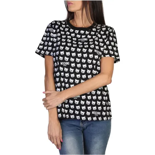 Damen Logo Print T-Shirt , Damen, Größe: XS - Moschino - Modalova
