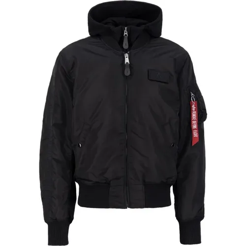 Schmale Bomberjacke mit abnehmbarer Kapuze - alpha industries - Modalova