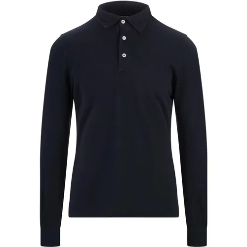 Blau Langarm-Poloshirt , Herren, Größe: 4XL - Fedeli - Modalova