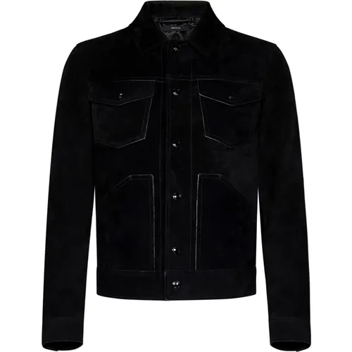 Suede Jacket Classic Style , male, Sizes: M - Tom Ford - Modalova