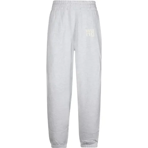 Logo Terry Sweatpant Klassischer Stil , Damen, Größe: 2XS - T by Alexander Wang - Modalova