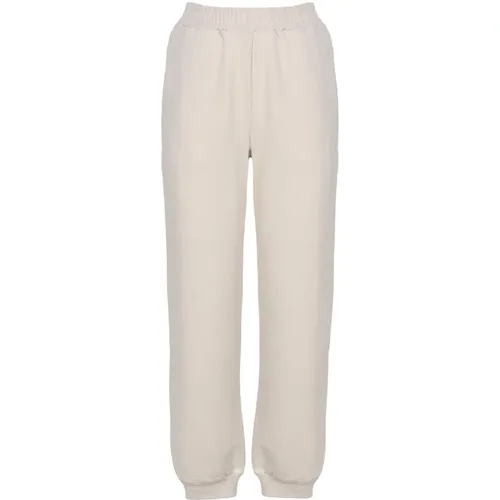 Weiße Baumwollpullover mit elastischem Bund , Damen, Größe: XS - Dondup - Modalova
