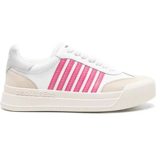 White Pink Gray Sneakers , female, Sizes: 6 UK, 5 UK, 3 UK, 7 UK - Dsquared2 - Modalova