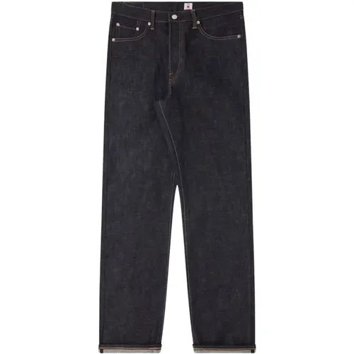 Dark Indigo Loose Straight Selvage Jeans , male, Sizes: W34 L32, W36 L34, W32 L32 - Edwin - Modalova