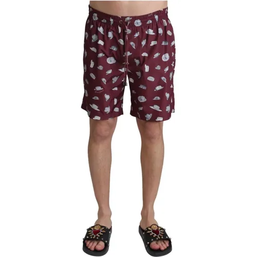 Hutmuster Strandbekleidung Badeshorts , Herren, Größe: M - Dolce & Gabbana - Modalova