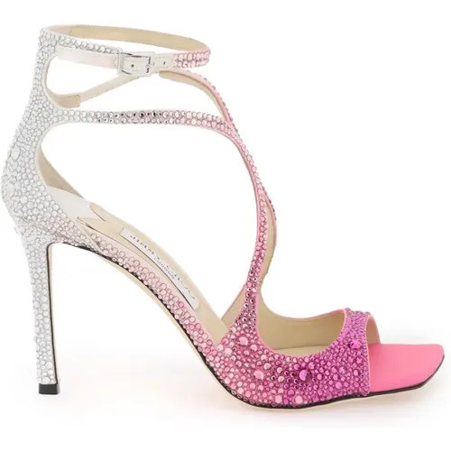 Crystal Embellished Azia 95 Sandals , female, Sizes: 6 UK, 4 UK - Jimmy Choo - Modalova