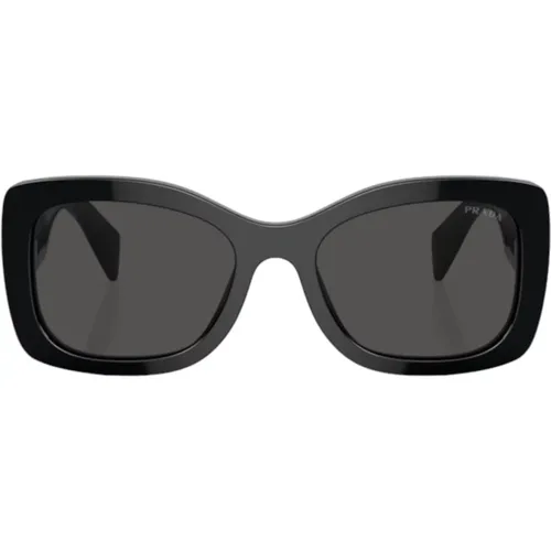 Schwarze Oversized Acetat Sonnenbrille , Damen, Größe: 56 MM - Prada - Modalova