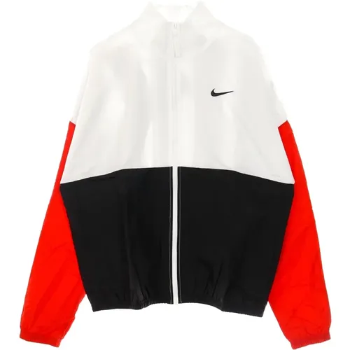 Windbreaker Jacke Weiß/Schwarz/Rot , Herren, Größe: M - Nike - Modalova