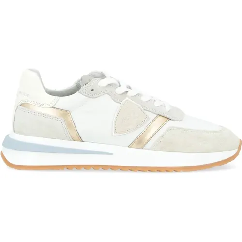 Tropez 2.1 Mondial Sneaker in with Platinum Details , female, Sizes: 7 UK, 6 UK - Philippe Model - Modalova