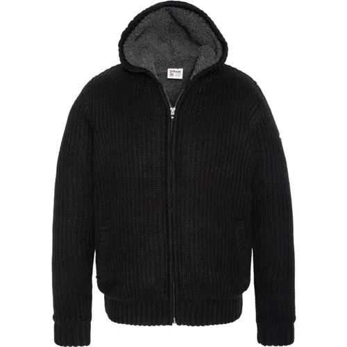 Schwarzer Hoodie mit kurzen Ärmeln , Herren, Größe: M - Schott NYC - Modalova